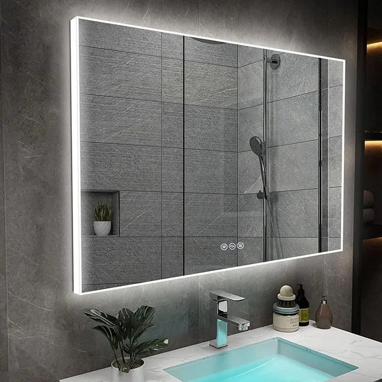 High Brightness Acrylic Framed Bathroom Mirrors with LED Light