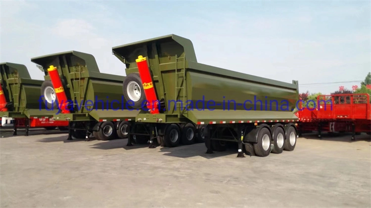 Heavy Load 3-Axles Carbon Steel U Type Dump Truck Semi Trailer