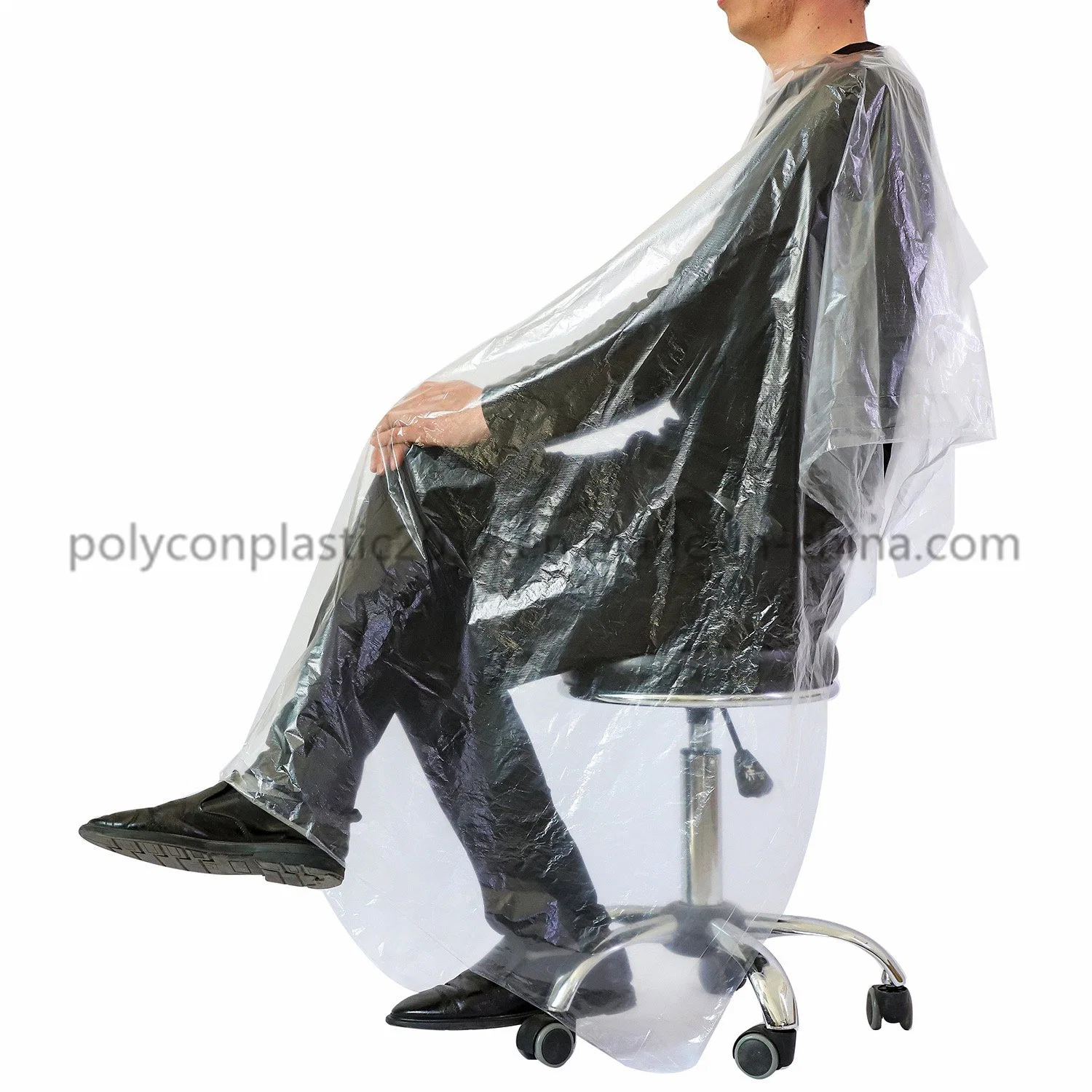 Transparent Cooking Factory Directly Sales Disposable Plastic Barber Apron for Salon