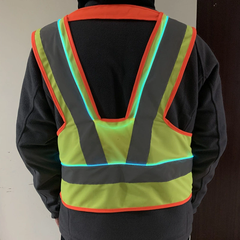 Safety Reflective Vest LED USB Reflective Vest for Warehouse Safety