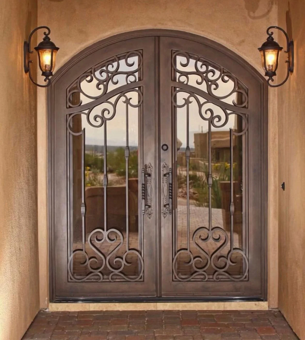 Metal Entrance Doors Wrought Iron Gate Iron Door