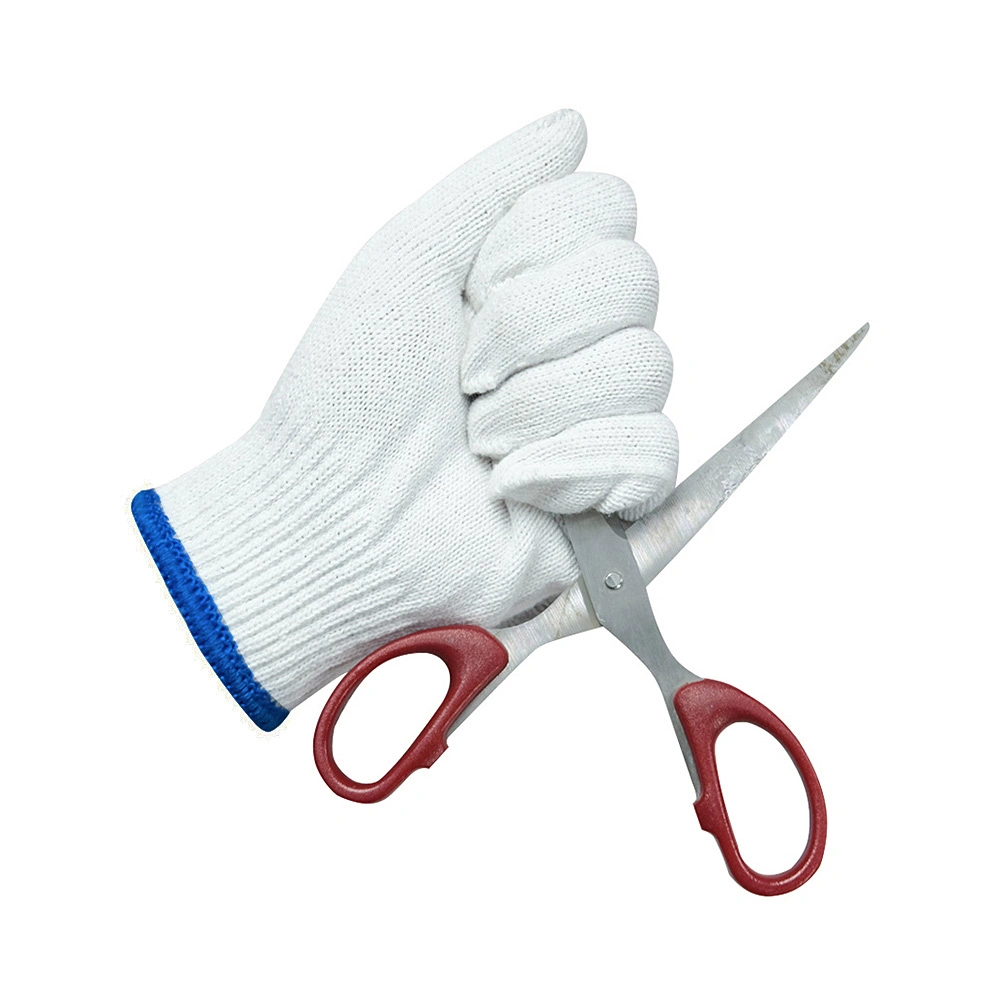 Gants de travail en coton tricoté blanc, 30-60g/paire, en gros en Chine pour le jardin