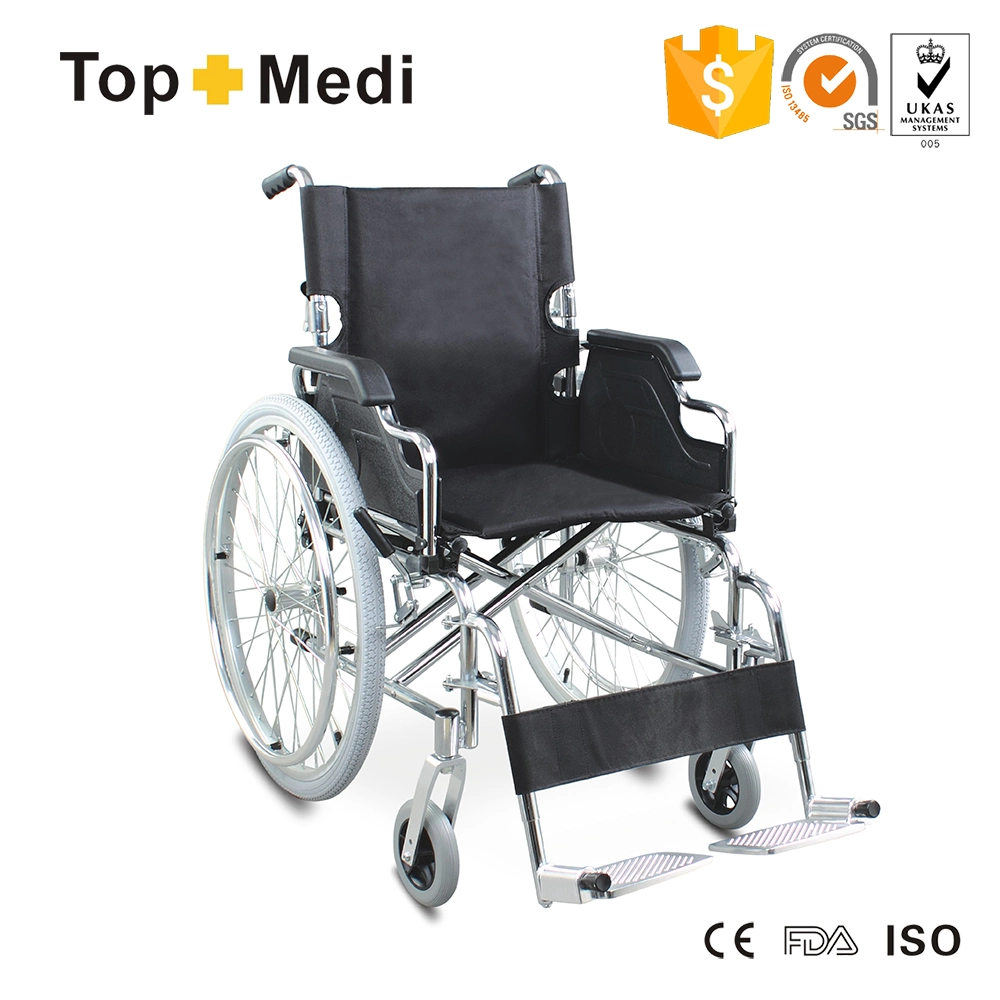 Medical Rehabilitation Detachable Footrest Folding Manual Wheelchair