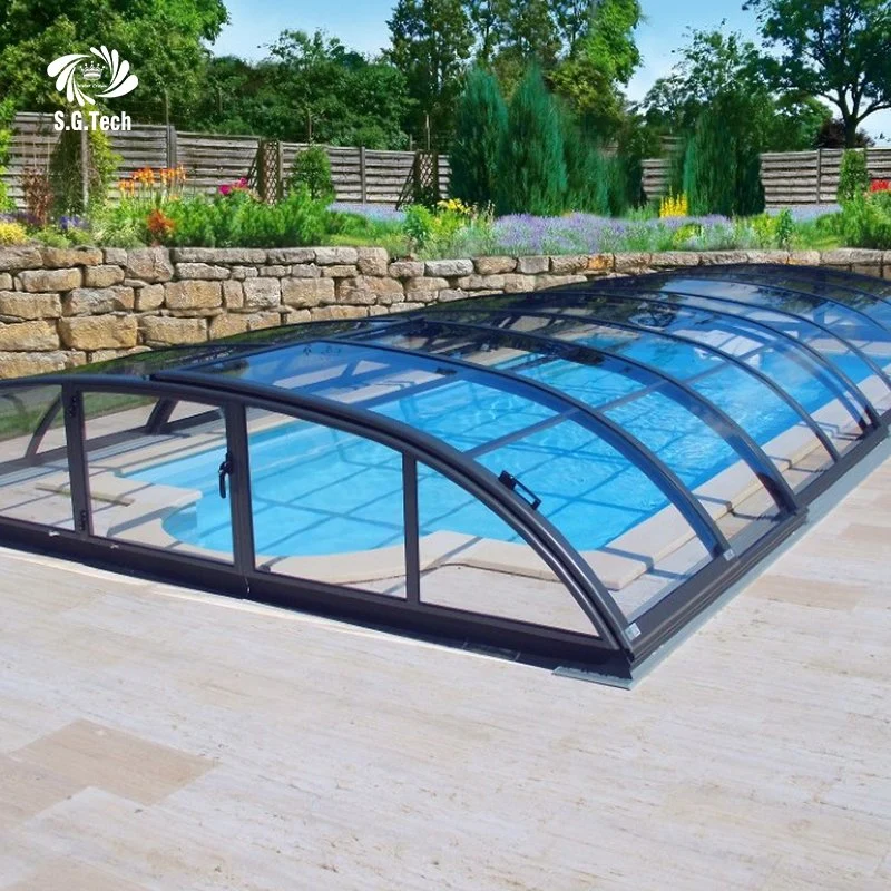 Customized Aluminum Electric Retractable Hard Pool Enclosure Automatic Swimming Pool Covers