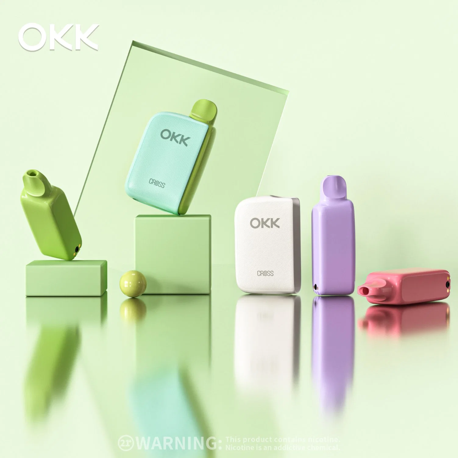 Zbood OEM ODM Okk Cross 5000 Puff الإصدار 0%/2%/5% الجولة القرد Vape الذي لا يمكن استخدام البسكرين في علبة الضوء الكبيرة Pyne KK