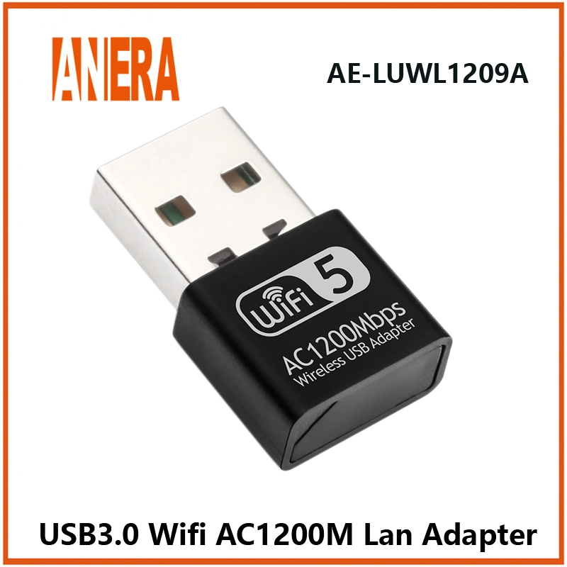 وحدة حماية بطاقة الشبكة اللاسلكية الدقيقة عالية السرعة من ANERA USB3.0 مزدوجة النطاق بطاقة LAN لمحول WiFi بسرعة AC1200Mbps