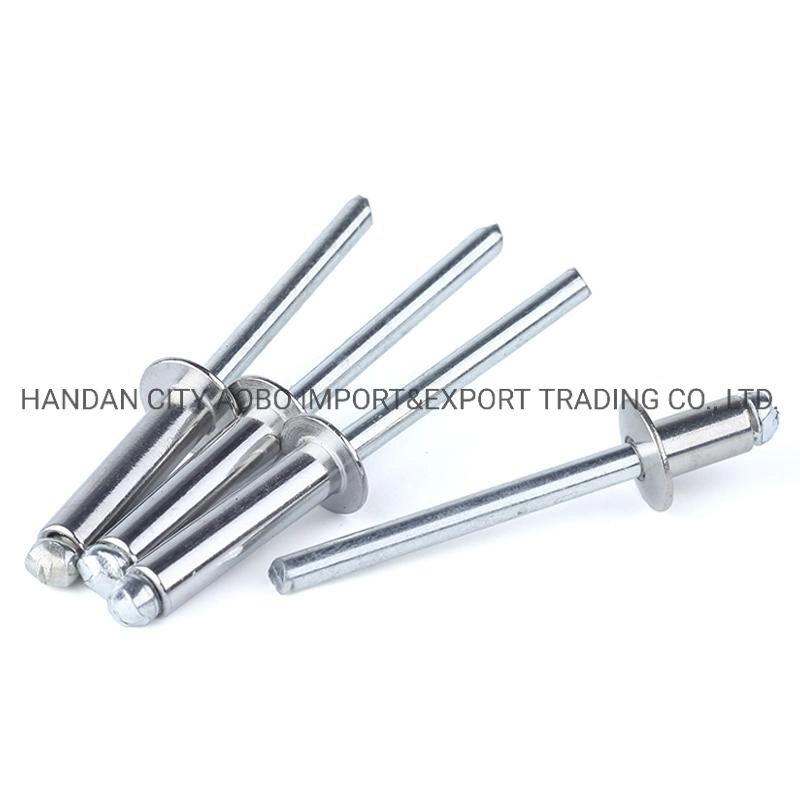 China Steel Mandrel Open End Blind Pop Rivets Contact Rivet Semi Tubular