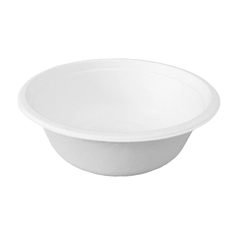 500ml assiette à salade jetable vaisselle soupe ronde brune carton Kraft Conteneur d'emballage avec couvercle revêtement intérieur en PLA