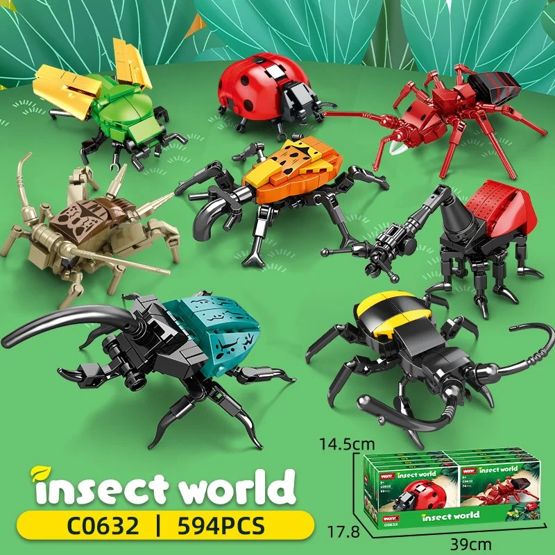 WOMA Toys Eigenmarke C0632 Student MOC Kind 2023 DIY Creative Insects Collection Theme Brick Small Mini Insect Building Blocks Intellektuelles Lernspielzeug