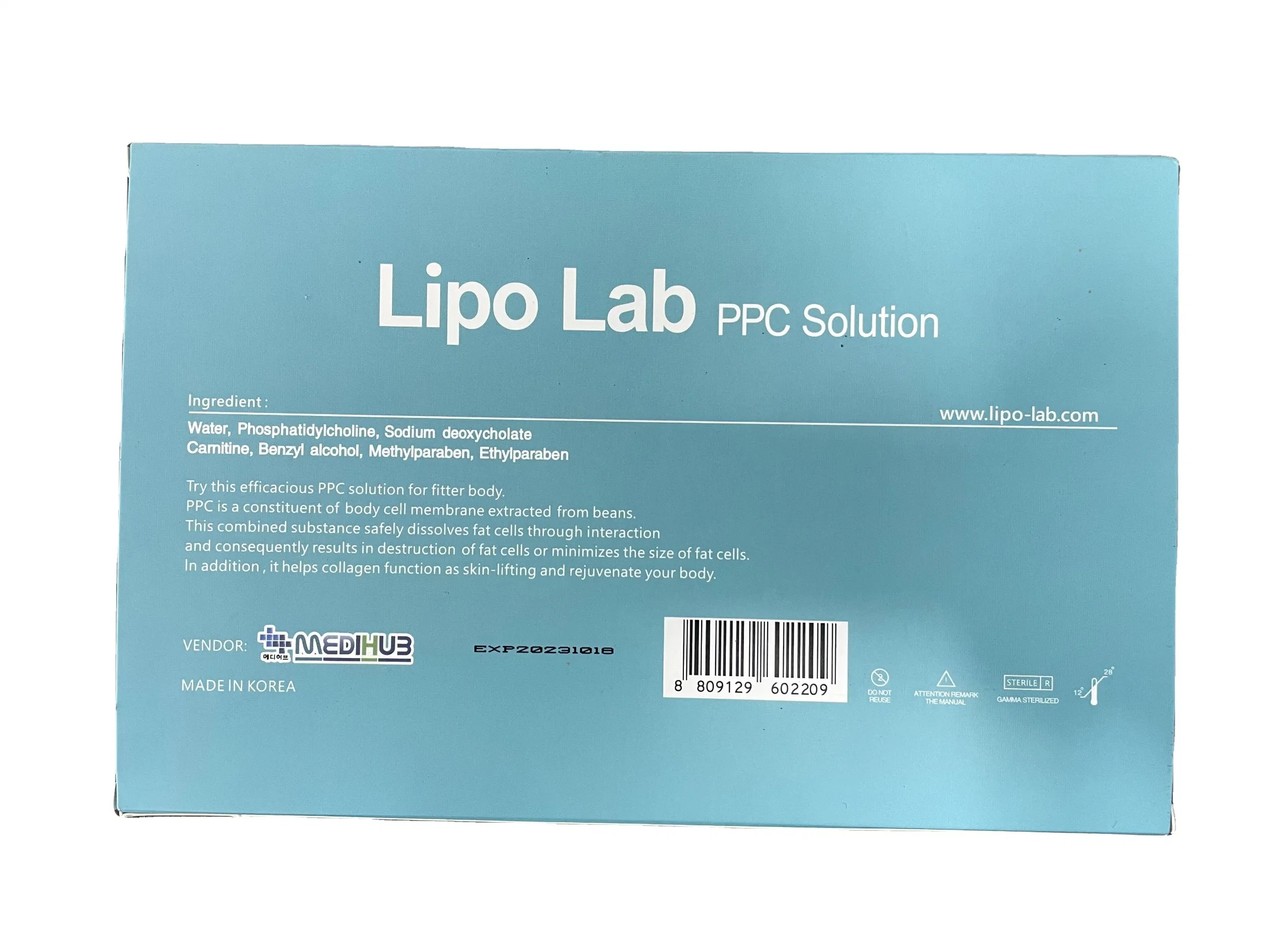 Vente en gros Corée 10flacons/boîte liquide Lipo Lab PPC solution Meso V. Ligne de réduction des graisses injection lipolytique pour dissolution adipeux