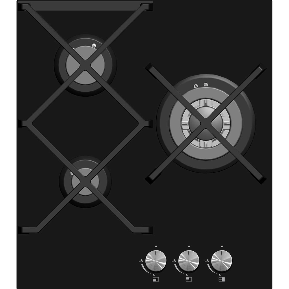 8mm Cristal negro templado de 18"construido en el gas de cocina