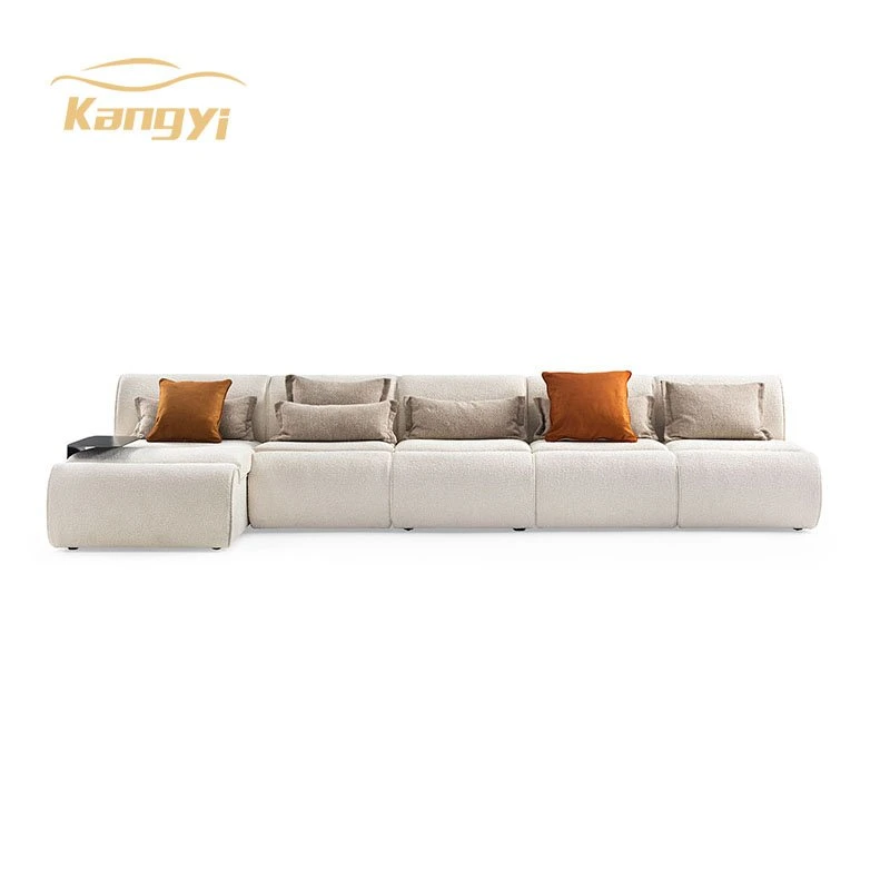 Luxus Wohnzimmer Sofas L Form Stoff Sofa Set Möbel Moderne Villa niedrige Rückenlehne Freizeit Sofa mit niedrigem Preis