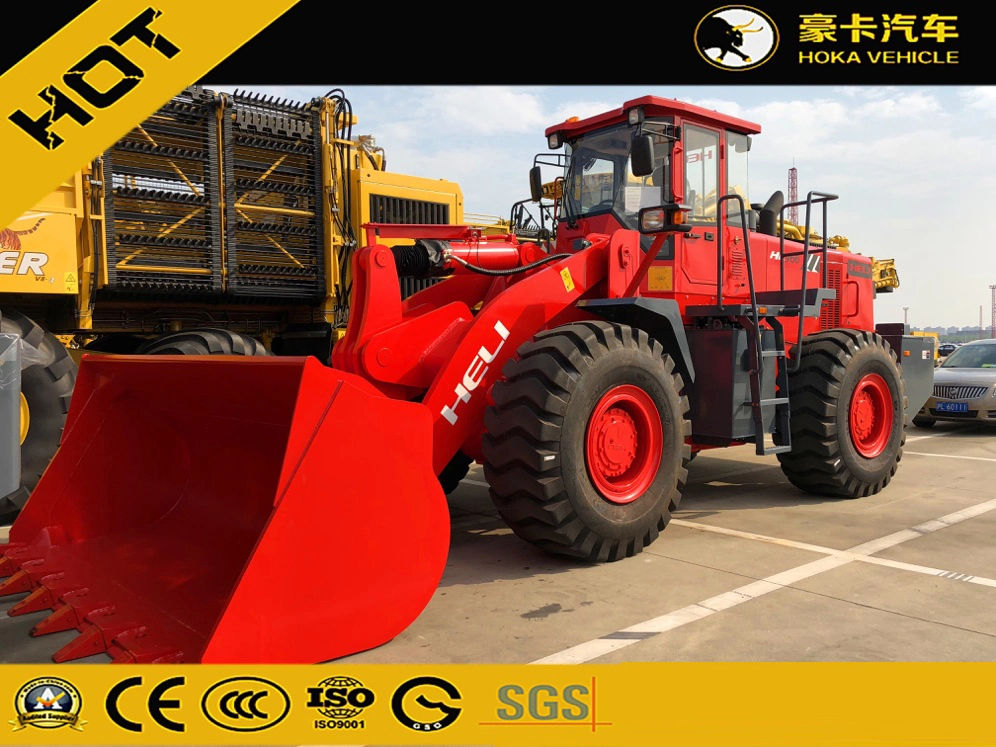 Heli Hl966 6t Agricultural Construction Machinery Heavy Duty Front Mini Wheel Loader 3.5cbm Bucket Red