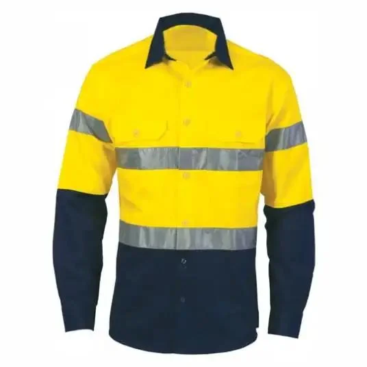 Professional Reflective Shirts Men Engineering Uniform 100% Polyester Overall Workwear