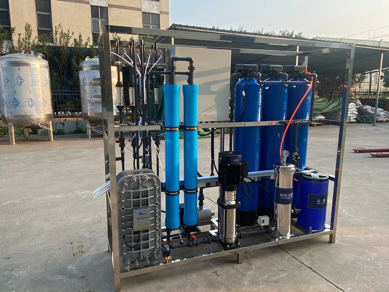 500L EDI Reverse Osmosis Water Purification Equipment PVC Pipeline, Research Hospital Water, No Conductive