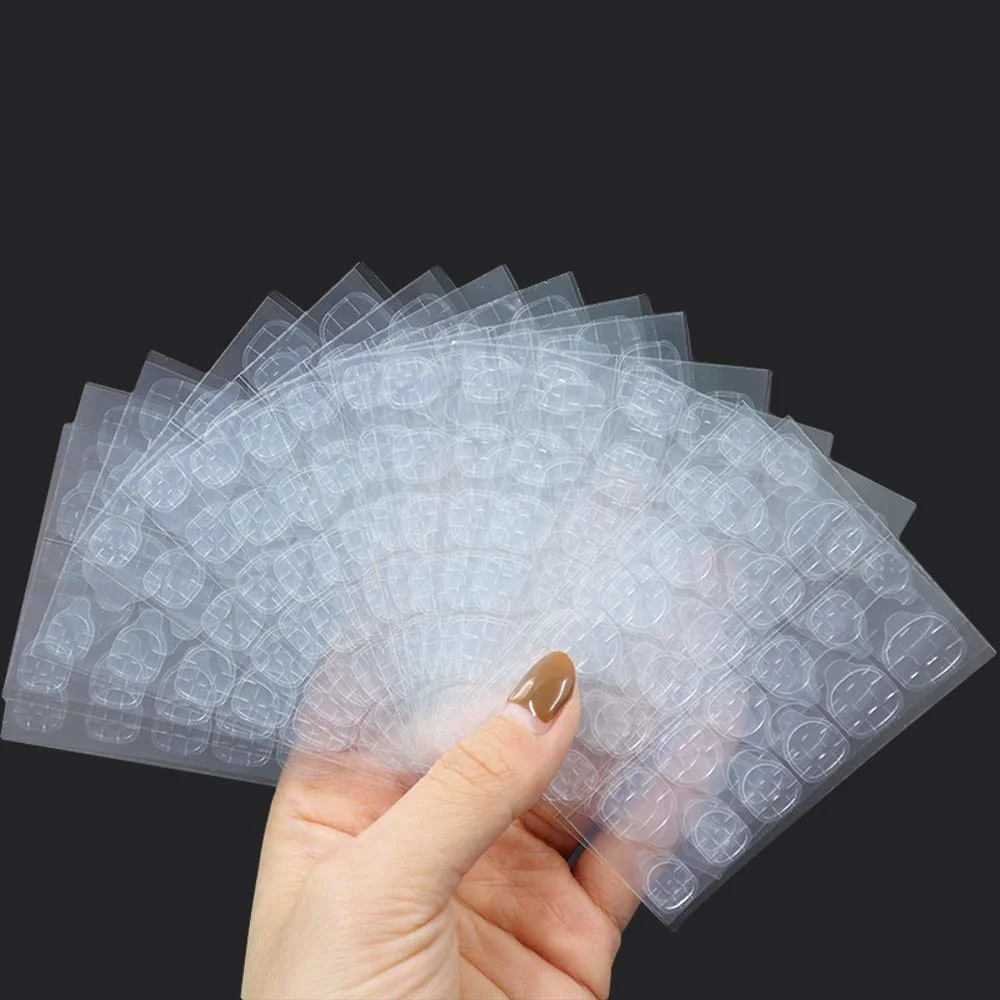 24PCS Press on Double Side Jelly Nail Glue Adhesive Waterproof Tape Stickers for Manicure Fake Nail Toe Tip