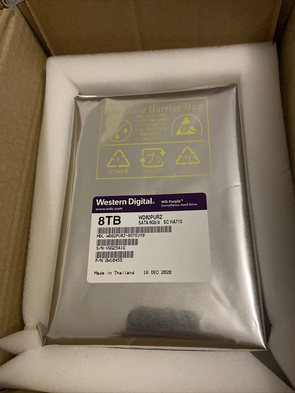 WESTERN Digital Purple Surveillance 8TB Festplatte interne Festplatte 7200 U/min 3,5 Zoll (WD82PURZ) WD SSD/HDD