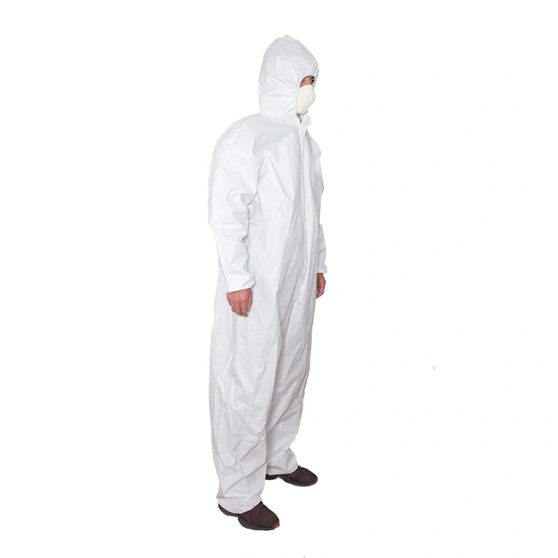 Factory Supply 65GSM Disposable Isolation Medical Protective Gown with Hood