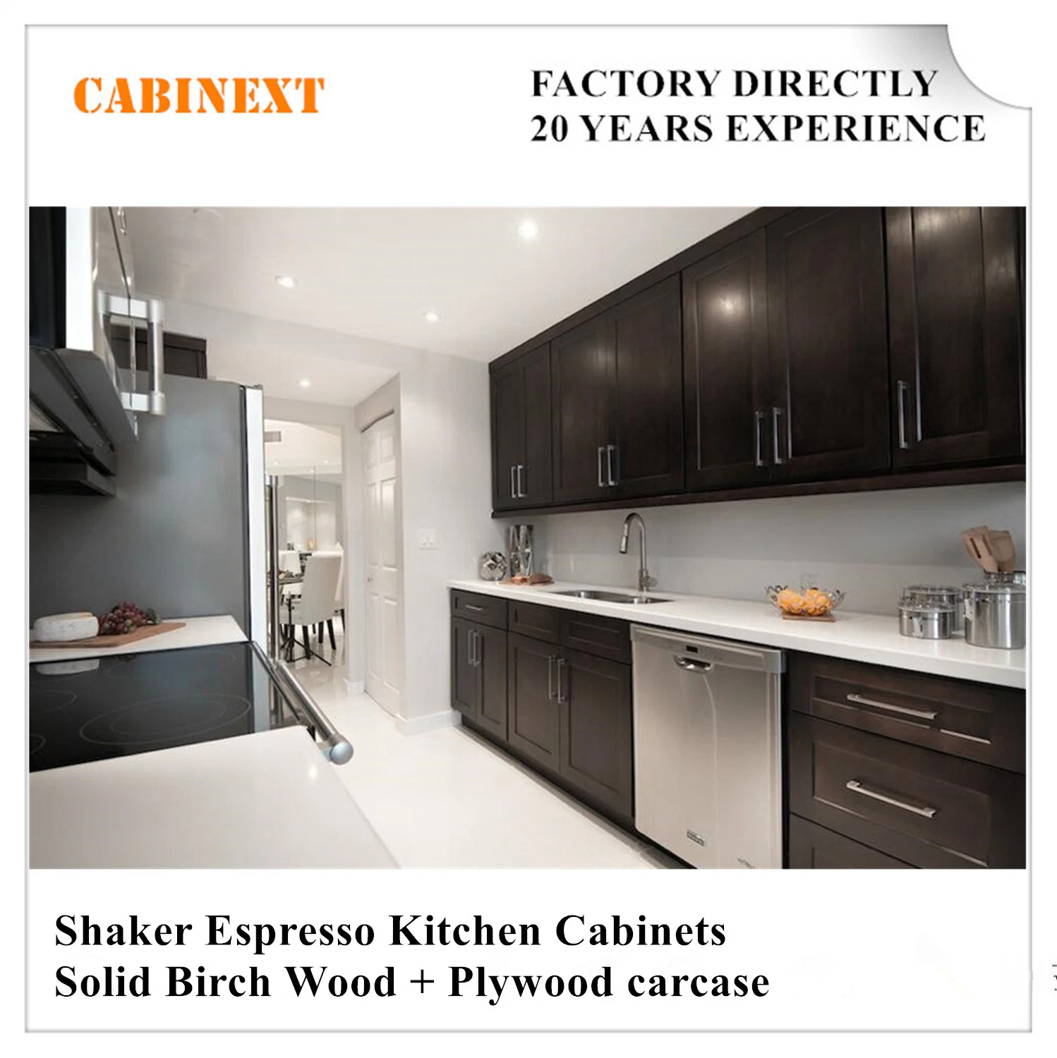 (Manufacturer) American Style Espresso Shaker Kitchen Cabinets Furniture Malaysia Original