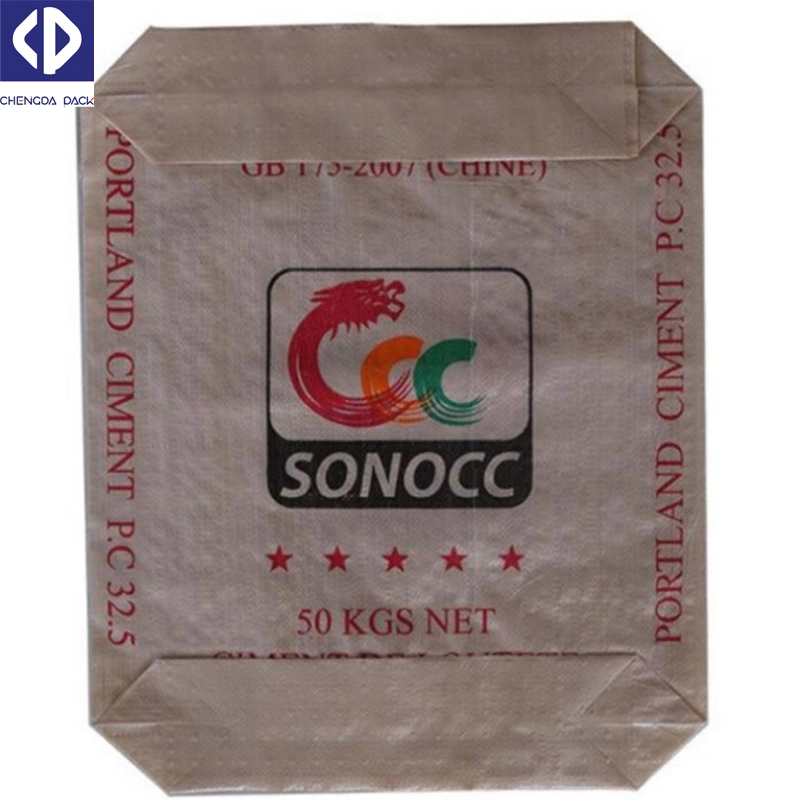 25kg 40kg 50kg sacs en plastique en polypropylène tissé avec bloc de soupape de bas de la farine de ciment de sucre en poudre de mastic d'alimentation de la poudre chimique