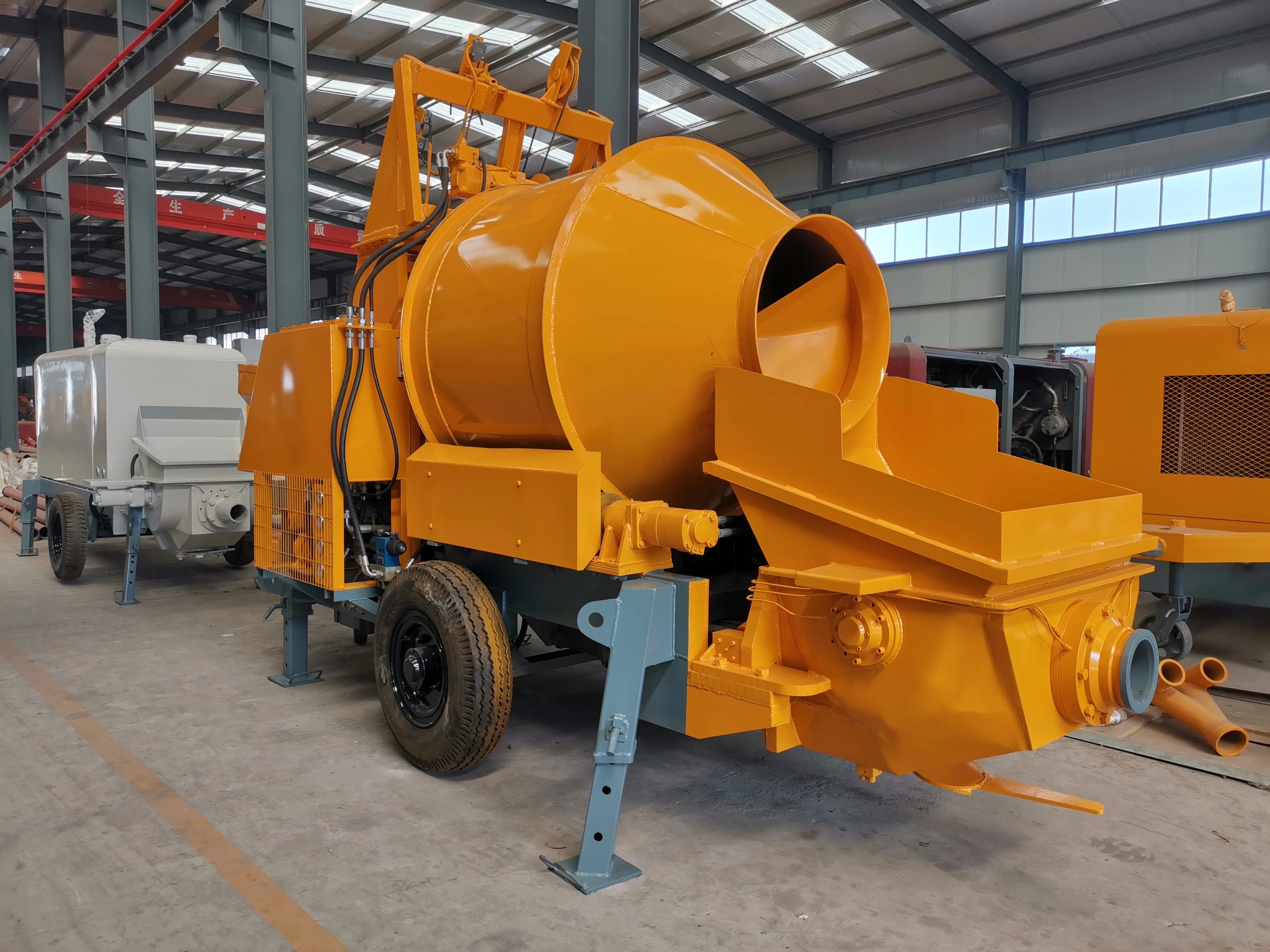 Stationary Concrete Mixer and Pump Machine Concrete Mixer with Pump for Construction Works