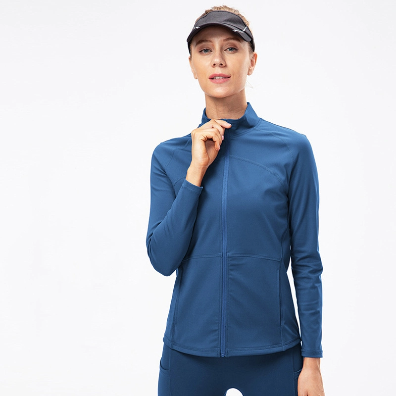 Comfortable Outdoor Workout Stand Collar Windproof Design Gym Exercise Yoga Top Women&prime; S Jacket