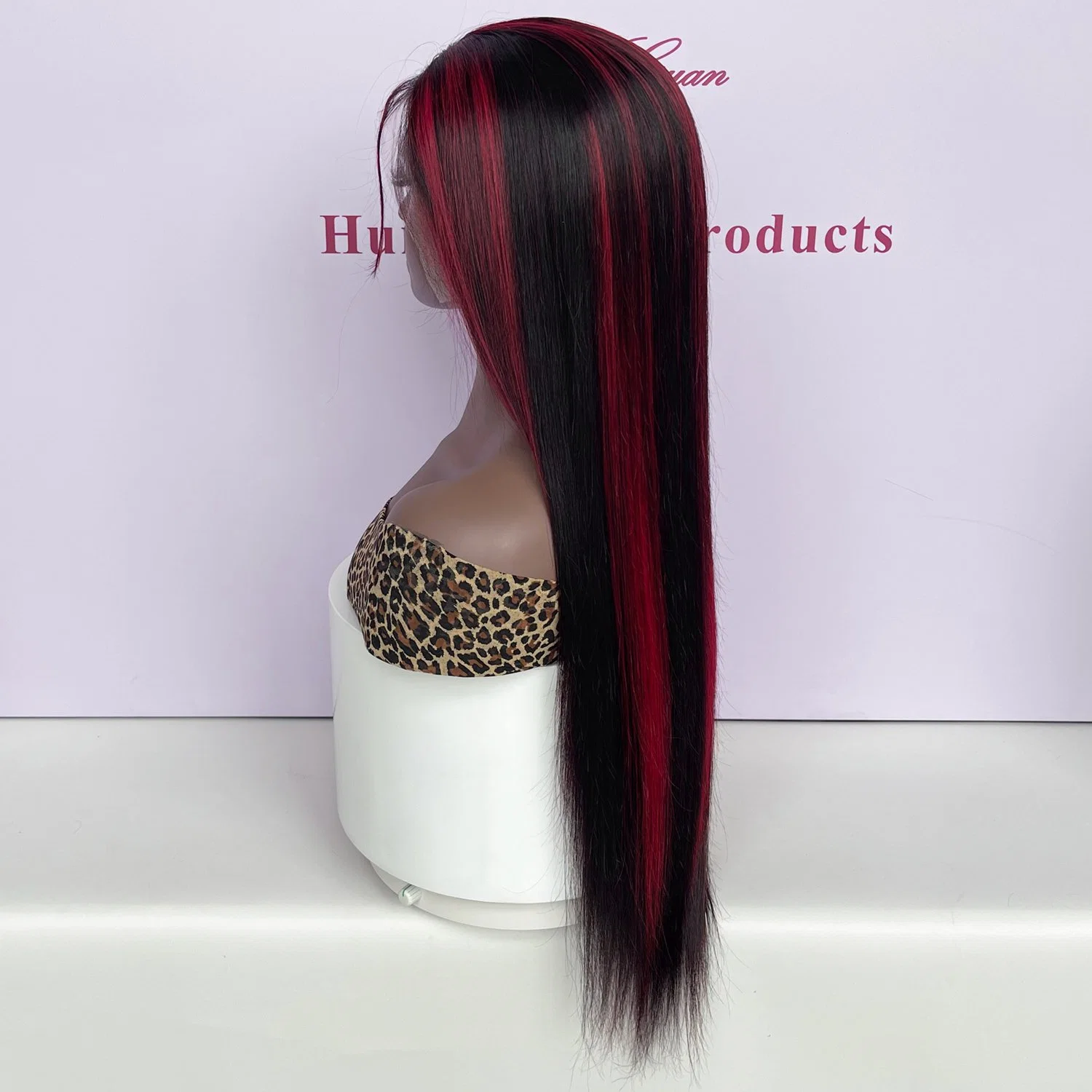 P1b / Borgonha reto Wigs cru Virgem cutícula alinhou cabelo não processado humano Produtos de cabelo