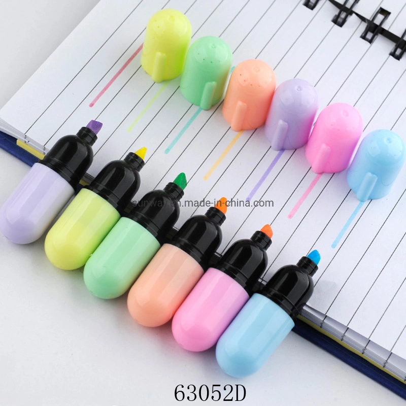 École papeterie ensemble personnalisé coloré Mini Pill Highlighter Maker Pen