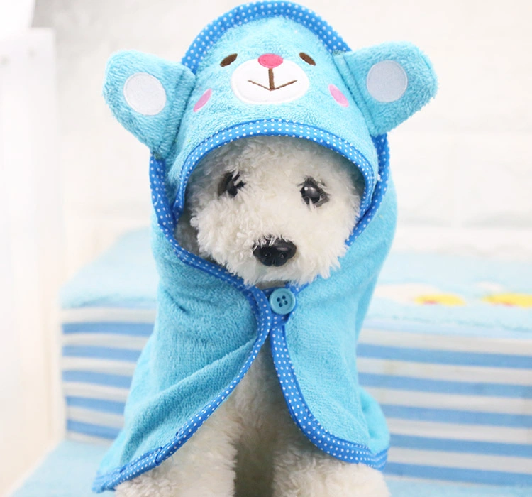 Cartoon Animal Hoodie Dog Bath Towel Pet Bath Robe