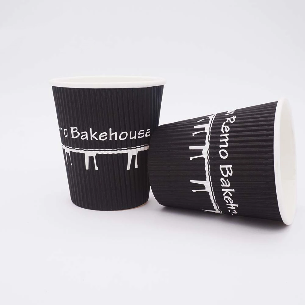 Custom Logo Printed Red White Black Disposable 6oz 8 Oz 12 Oz 16oz Double Layer Triple Wall Kraft Paper Coffee Cup for Hot Drink