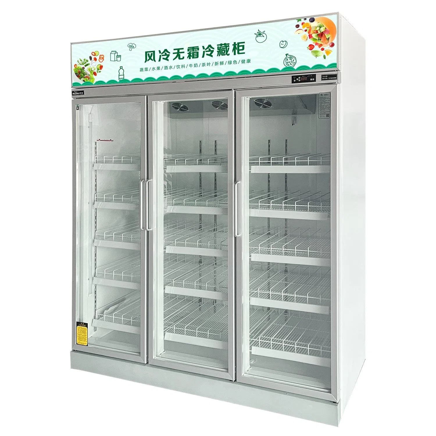 Supermarket Store Keep Fruit Milk Fresh Upright Display Freezer Commercial Beverage Cooler