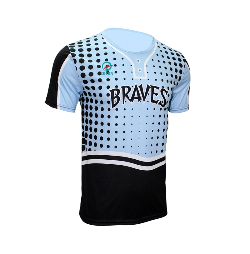 Broderie cousu jeunesse col V anges vierges de gros de sublimation Mens plaine de maillage personnalisé Baseball Jersey Chemises