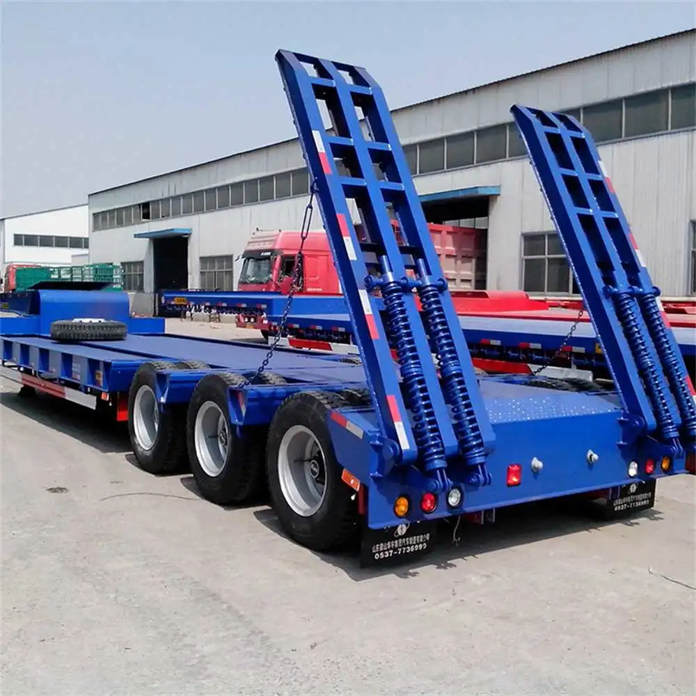 Factory Direct Heavy Duty Lowbed Semi Trailer 2/3/4 Axle Low Loader Lowboy Truck Trailer