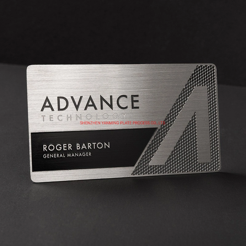 Custom Sliver Brushed Stainless Steel Metal Business Card