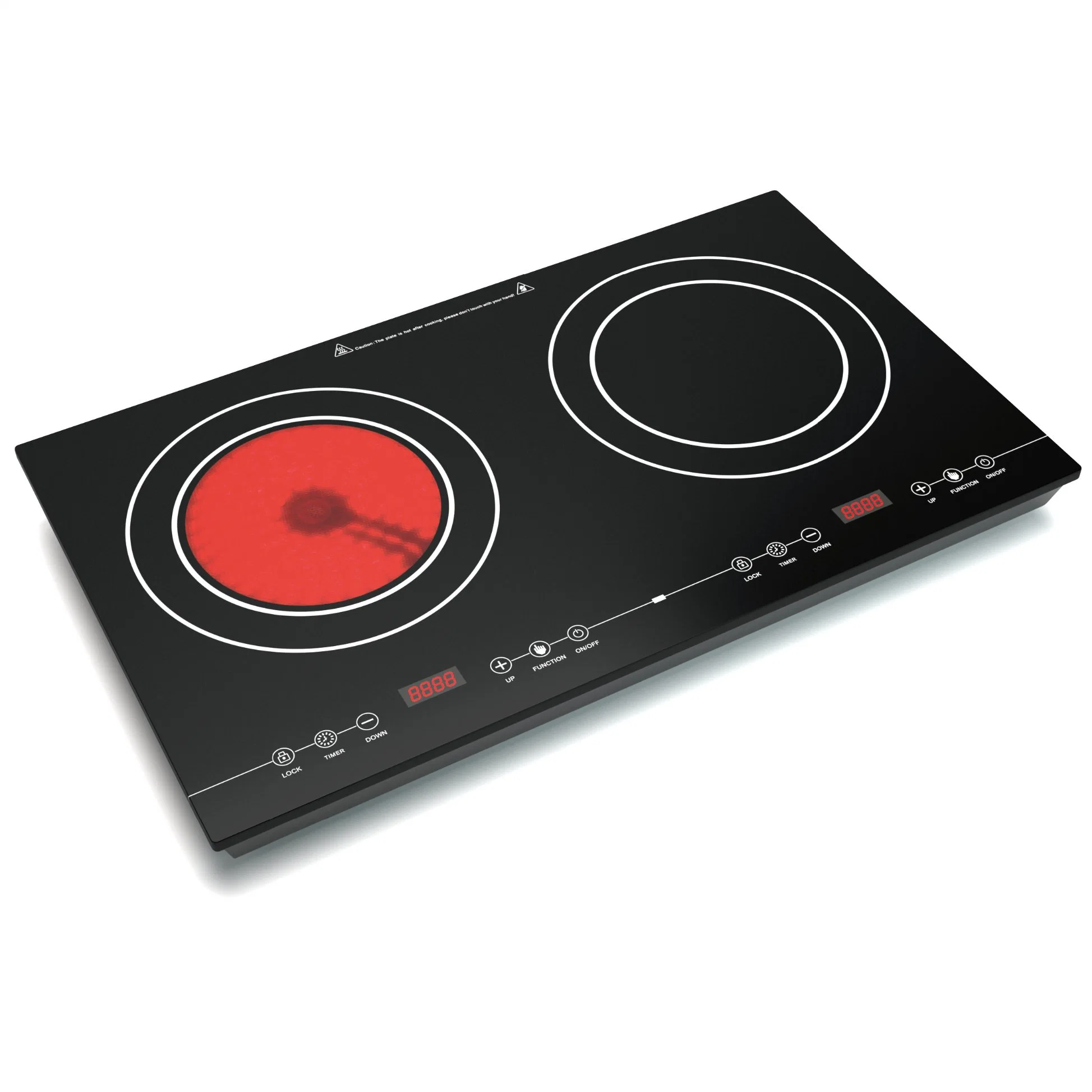 Easy Operation Embedded Double Burner Infrared Hob Ceramic Cooker Stove 3000W