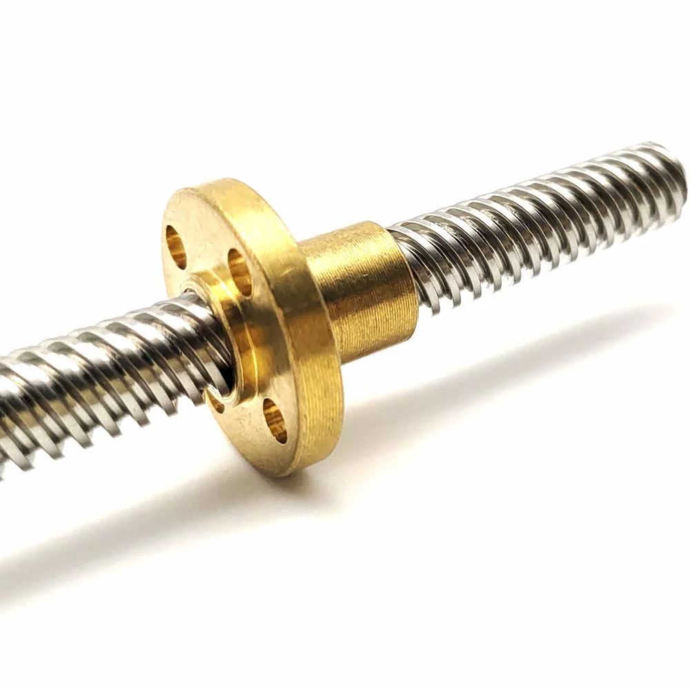 China Custom Machined Acem Thread Lead Screw and Brass Nut for 3D Printer and CNC Machine