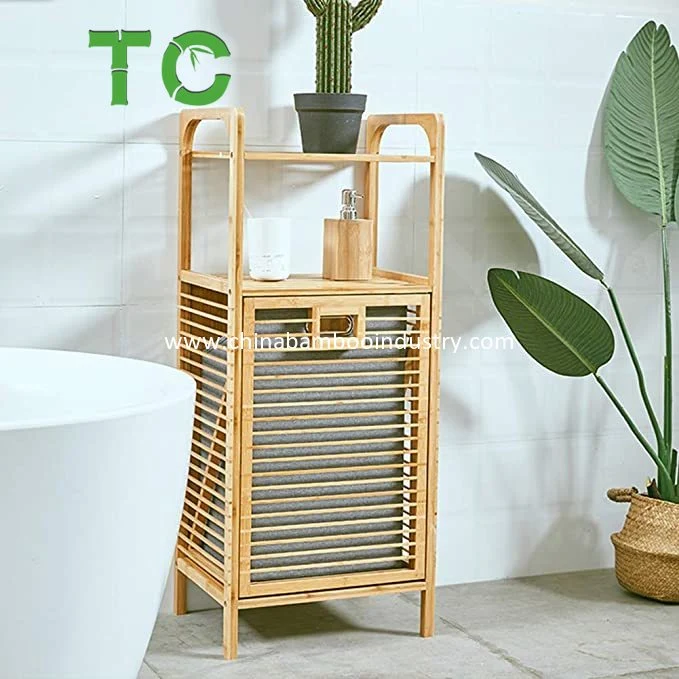 Bamboo Tilt-out Laundry Hamper, Multi-Layer Storage Laundry Basket Wooden Bamboo Laundry Sorter Bamboo Laundry Laundry Hamper