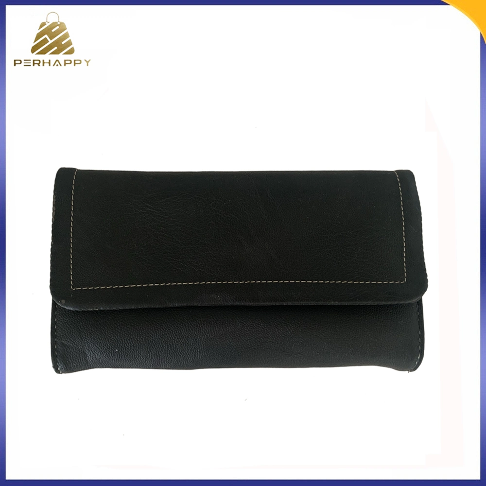 Classical Black Color Leisure Quilted Double Zipper Puller Wallet Clutch Bag