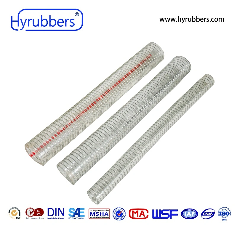 Flexible Clear Anti-UV PVC Steel Wire Hose Transparent PVC Spring Hose