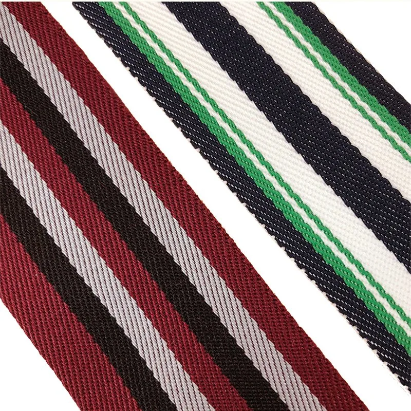 Custom Colorful Polyester Striped Double Face Taffeta Tricolor Woven Ribbon