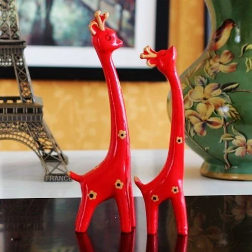 Lovely Cute Resin Giraffe Deer Figurine Figure Home Decor Wedding Gifts