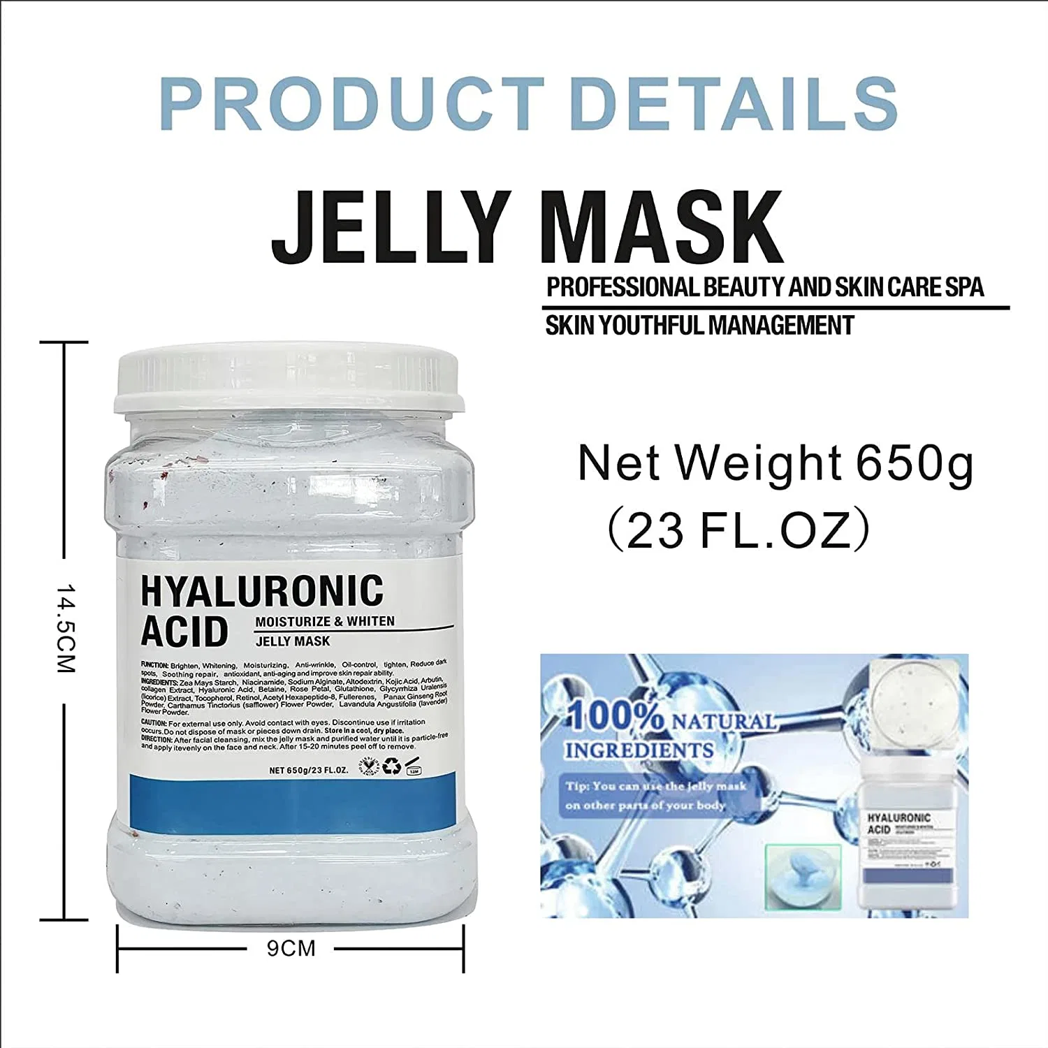 Aixin Beauty Cosmetics Jelly Mask Powder for Facials Skin Care, Hyaluronic Acid Face Masks Moisturizing, Brightening Mask Powder for Wrinkles & Acne