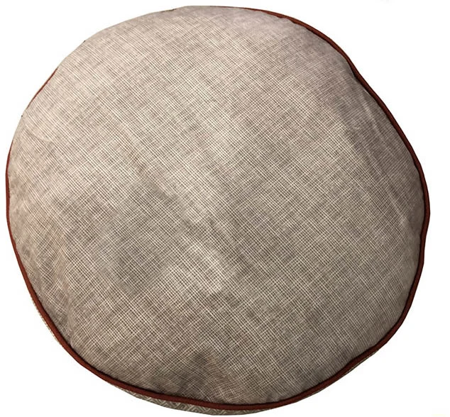 Canvas and Printed Mini-Plush Round Dog Cat Cushion (WY1711066)