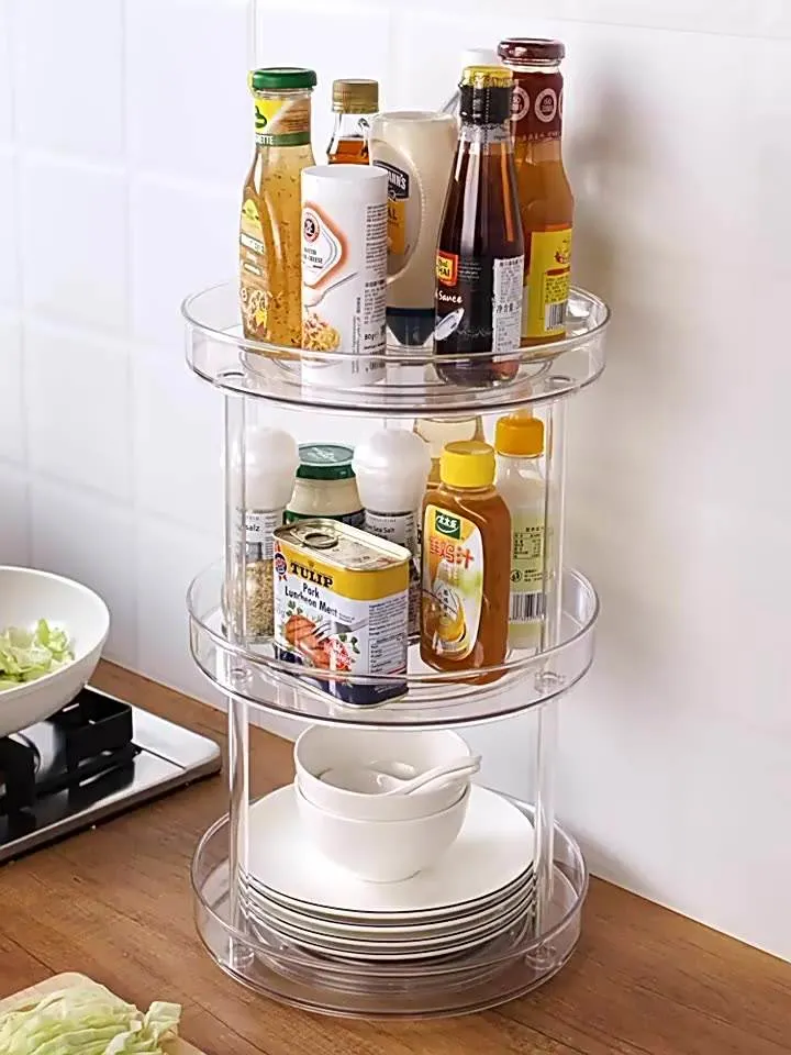 Countertop 2-Tier Rotating Pantry Turntable Lazy Susan Organizer para maquillaje