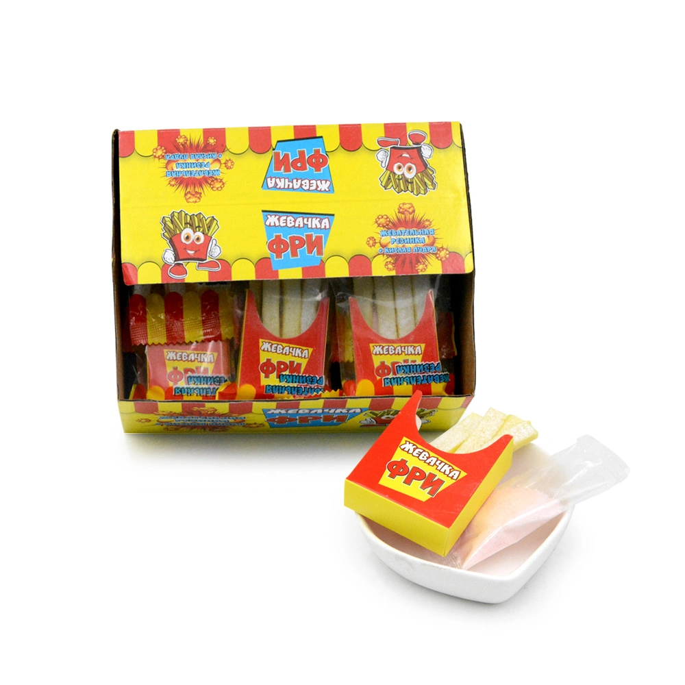 French Fries Sour Powder with Bubble Gum