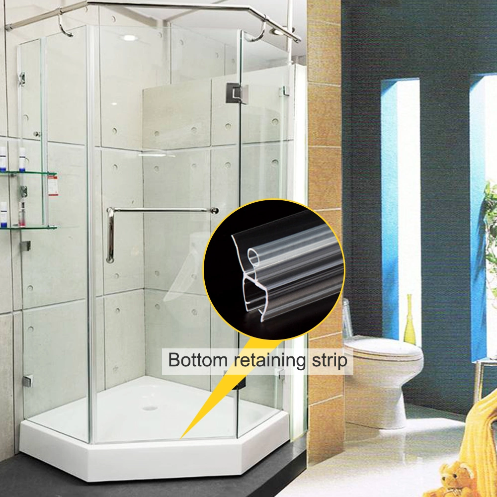 D U V Shape Waterproof Bathroom Shower Glass Door PVC Plastic Rubber Sealing Strip