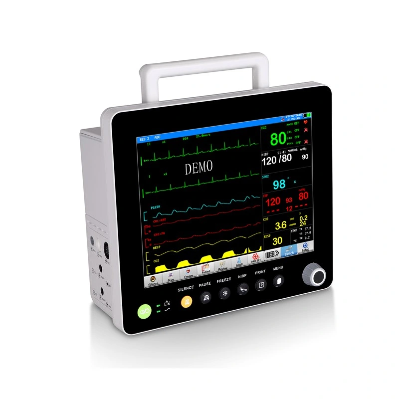 15 Zoll TFT LCD Bildschirm Medical Tragbarer Multi-Parameter Patientenmonitor