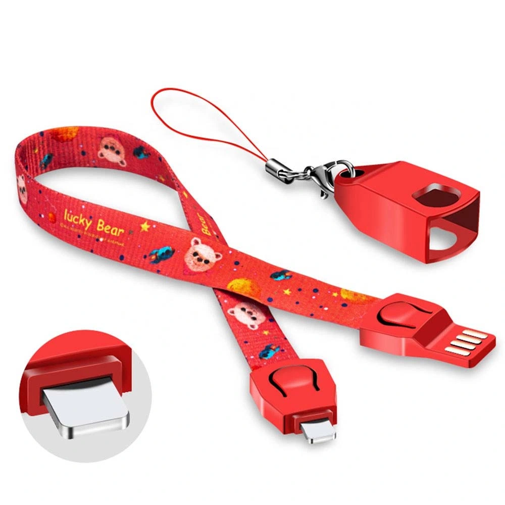 Rt-Mc47 Custom Logo Multifunction Micro USB Charging Lanyard Data Cable