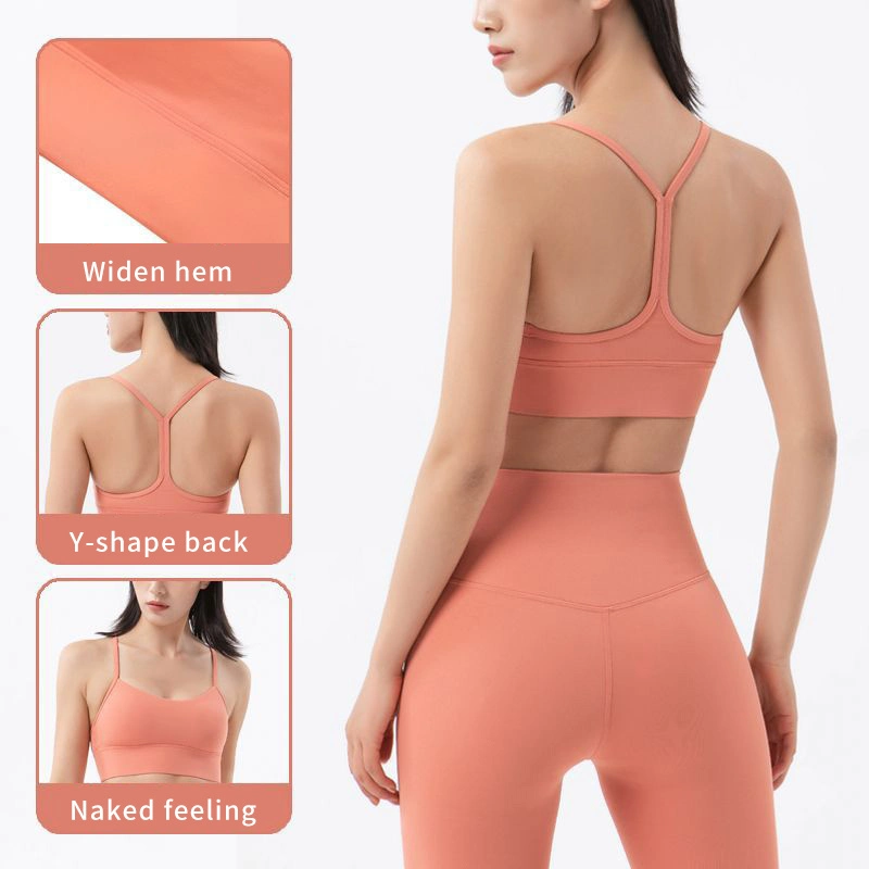 Novas mulheres Fitness Sports Underwear Vest Nude sensação de pequeno suspense Sutiã de ioga