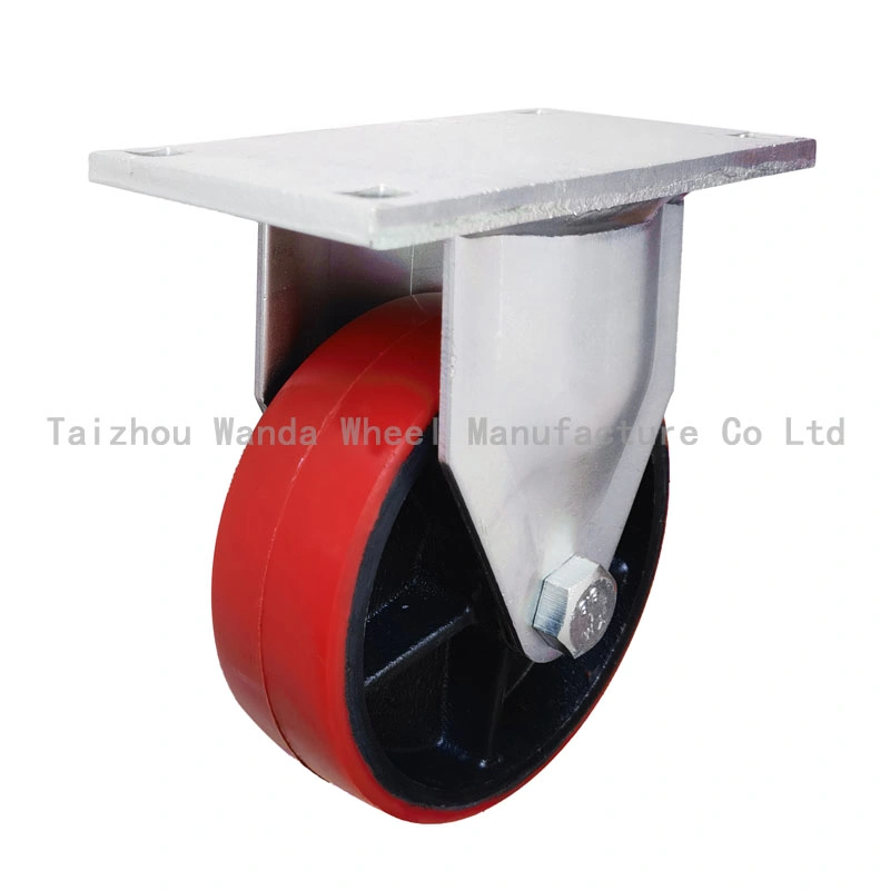 China Manufacturer 8 Inch PU Industrial Solid Caster with Brake